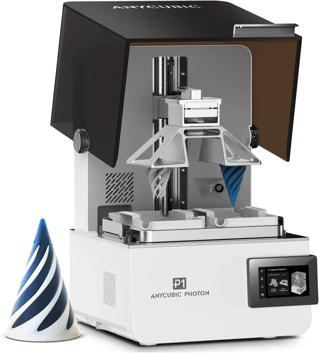 طابعة ANYCUBIC Photon P1 ثلاثية الأبعاد براتين 14K، مع قدرة ثنائية اللون/المواد، هيكل طباعة متين، شاشة LCD أحادية 10.1 بوصة