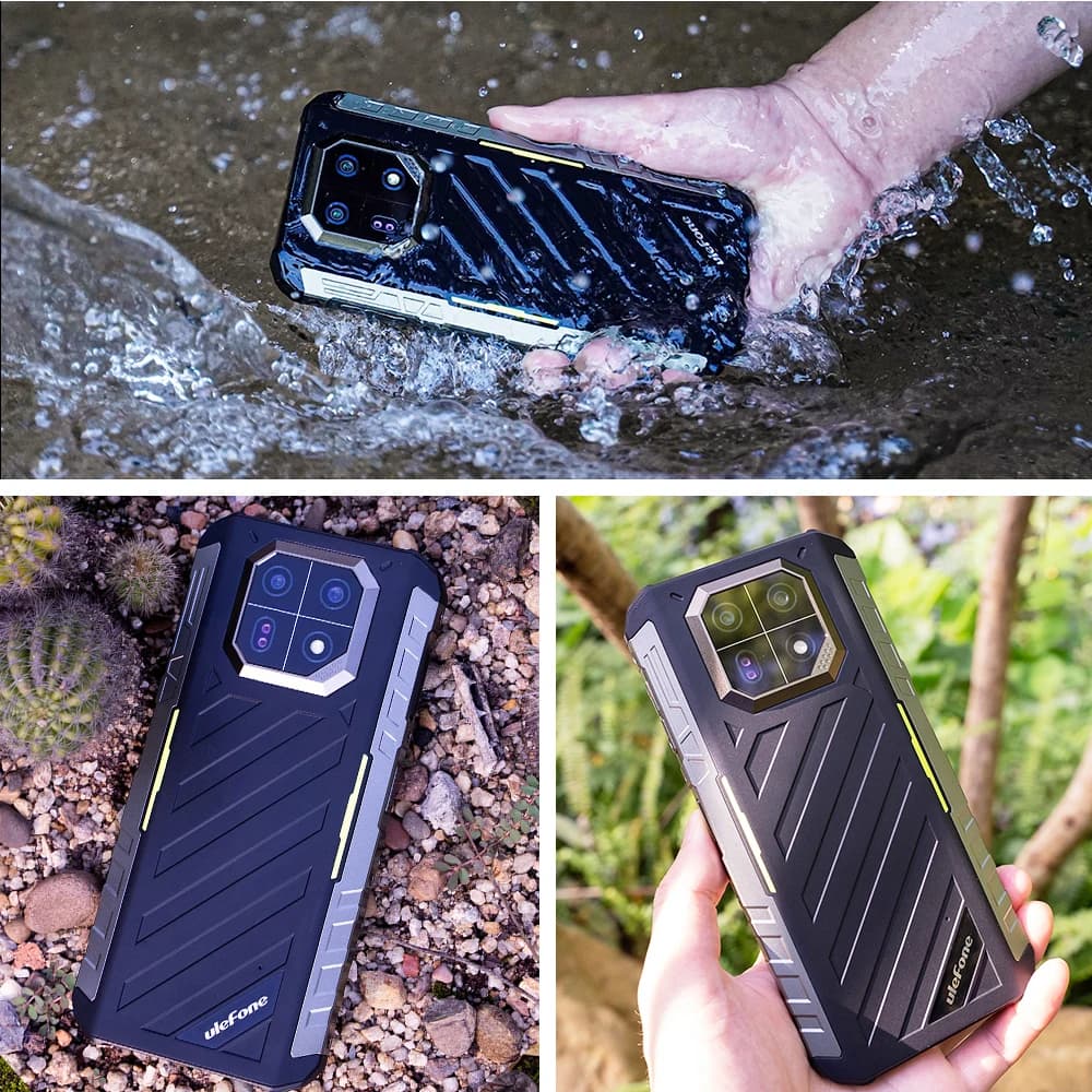 هاتف Ulefone Armor 22 المتين، 16 جيجابايت (8 جيجابايت + 8 جيجابايت) رام، 128 جيجابايت/256 جيجابايت روم، أندرويد 14، NFC، كاميرا 64 ميجابكسل للرؤية الليلية، هاتف محمول 4G - 4