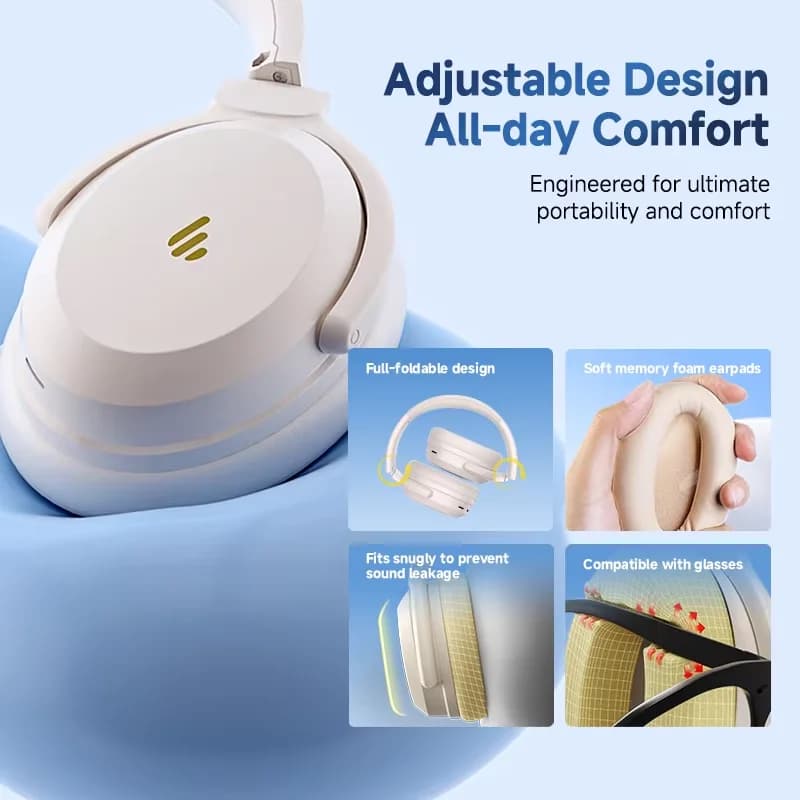 Edifier WH700NB Pro Over-Ear Wireless Headphones Bluetooth 5.4 Hybrid ANC Earphones Hi-Res Audio 56H Playback Foldable Headset - 4