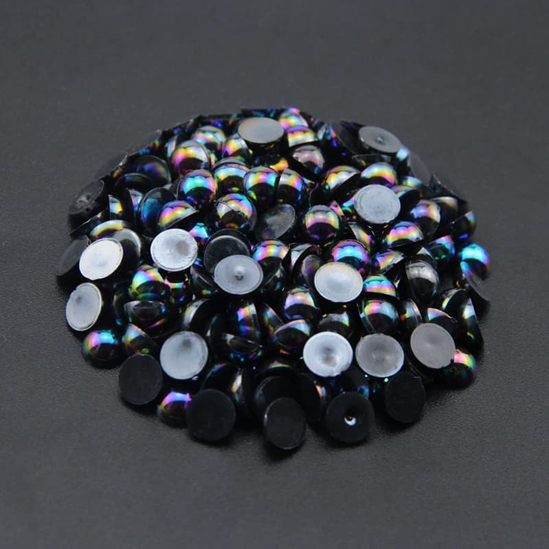 15Gram/Pack Imitation Pearls 6-8mm Round Flat Bead Handmade Jewelry DIY Clothing Luggage Crafts Accessories Material Beads - 6