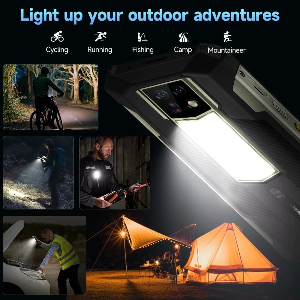 هاتف Ulefone Armor 24 المتين بطارية 22000 مللي أمبير، حتى 24 جيجابايت + 256 جيجابايت، شاشة 6.78 بوصة 120 هرتز، كاميرا 64 ميجابكسل + 64 ميجابكسل، NFC، إضاءة LED، إصدار عالمي - 2