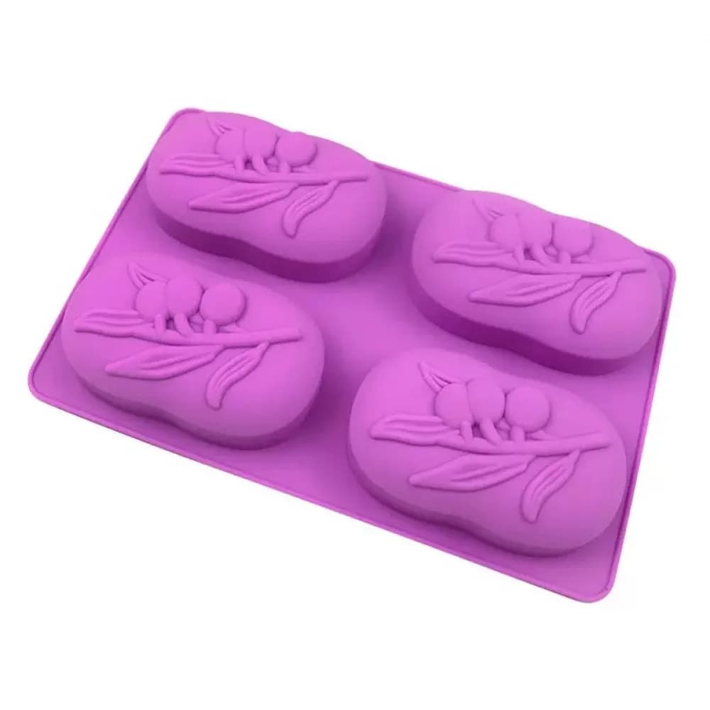 4 Cavities Oval Olive Tree Silicone Soap Mold DIY Soap Making Kits Handmade Cake Candle Mold Gifts Craft Supplies Home Decor - 5