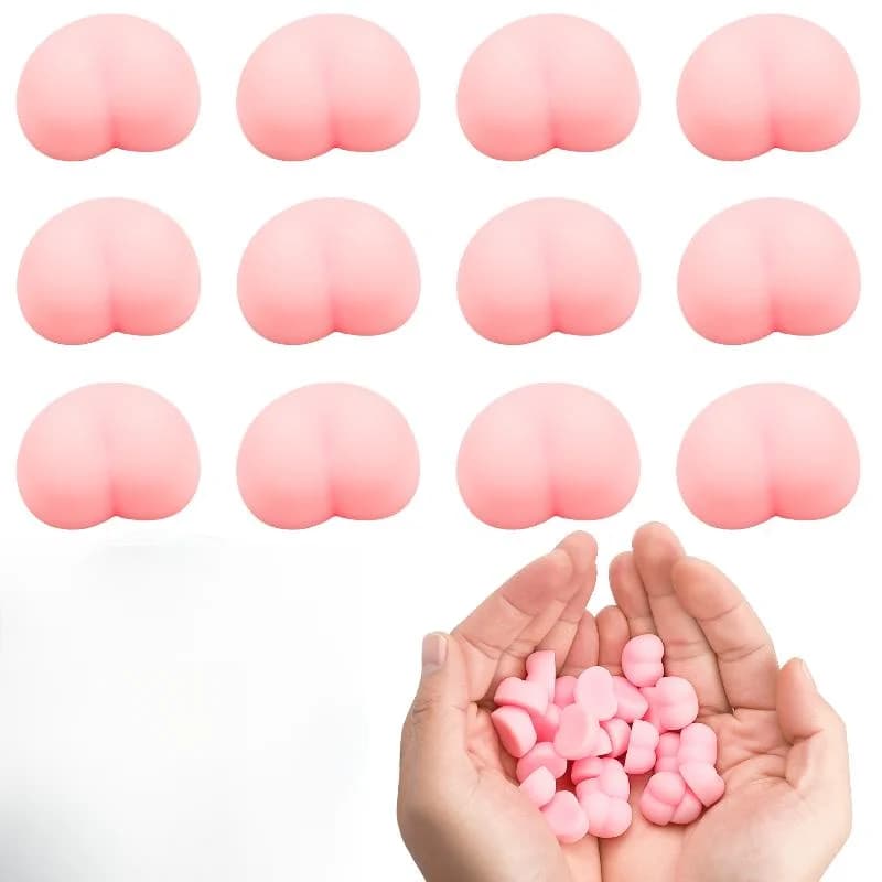 10Pcs Fun Noctilucent Butt Mochi Squeeze Stereo Relieve Stress Peach Bum Sticker Mobile Phone Decoration Accessories Toy - 3