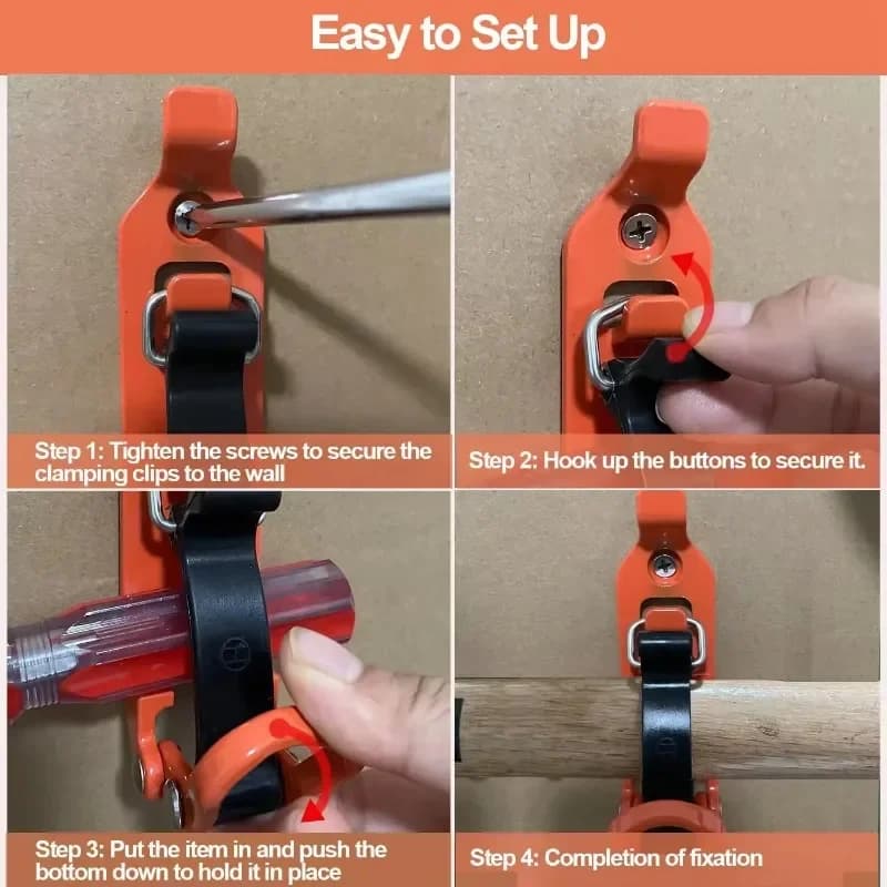 2-4PCS Tool Fixing Bracket Wall Mounting Bracket Shovel Ax Quick Release Clamp Shovel Bracket Car RV Boat Home Accessories - 5