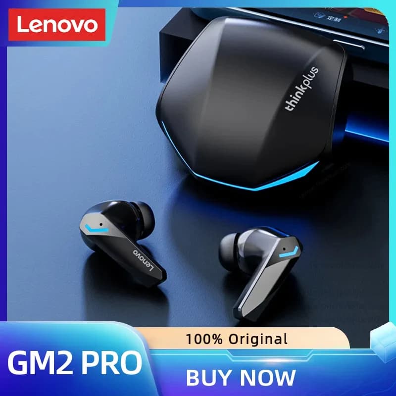 سماعات أذن لينوفو GM2 برو بلوتوث 5.3 لاسلكية مكالمات HD وضع مزدوج سماعات رأس للألعاب منخفضة الكمون مع ميكروفون