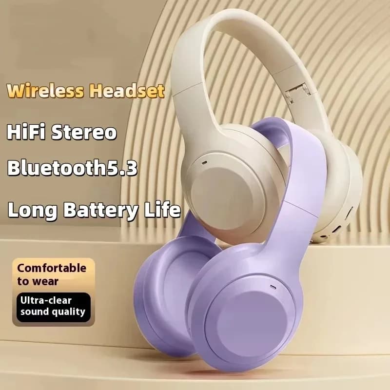 سماعة رأس لاسلكية M5 بلوتوث 5.3 سماعات أذن ستيريو HiFi عزل الضوضاء عصابة رأس الألعاب قابلة للطي مع ميكروفون