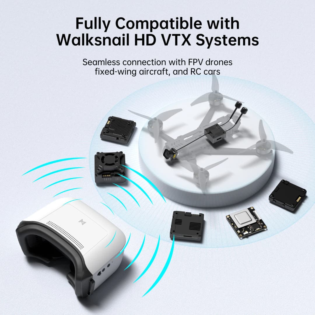 نظارات Caddx Walksnail Avatar HD FPV بدقة 1920x1080 وشاشة 4.5 بوصة مع تتبع الرأس لمسافة 4 كم لسيارات RC وطائرات FPV ذات الجناح الثابت - 5