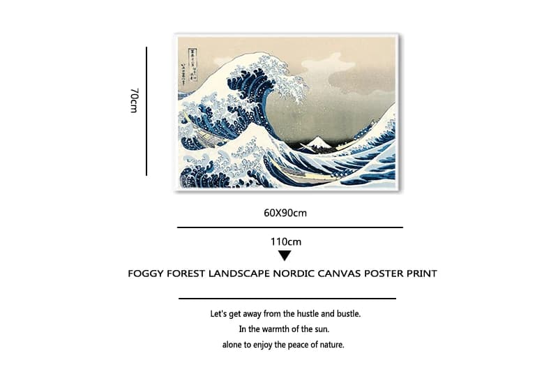 Original Kanagawa Surfing Katsushika Hokusai Canvas Painting Print Picture Poster Wall Bedroom Home Decoration - 5