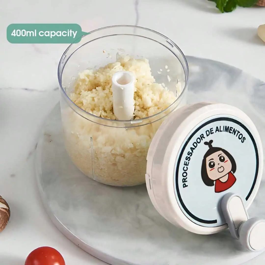 Garlic Crusher, Highly Efficient Masher Chopper for Home, Multifunctional Manual Grinder with Safe Blades - 4