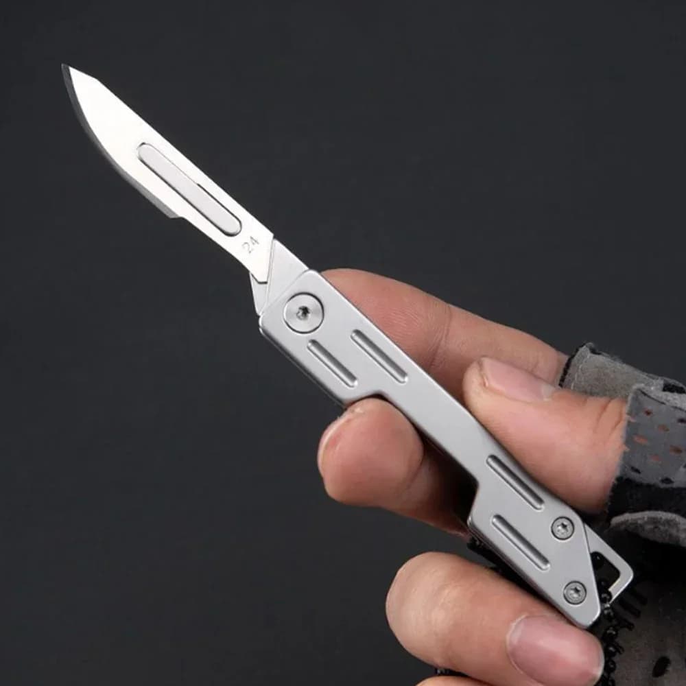Hot sales Machinery Mini Folding Scalpel Medical Folding Knife EDC Outdoor Unpacking Pocket Knife with 10pcs Replaceable Blades - 5