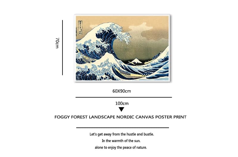 The Great Wave of Kanagawa Ukiyoe Japanese Art  Vintage Wall Canvas Print Famous Painting Living Room Decoration Picture - 5