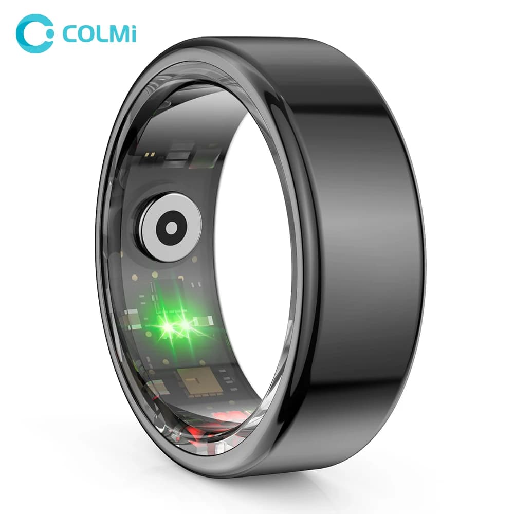 خاتم ذكي COLMI R02 من التيتانيوم الفولاذي العسكري درجة IP68 ومقاوم للماء 3ATM مع مراقبة الصحة وأنماط متعددة الرياضات