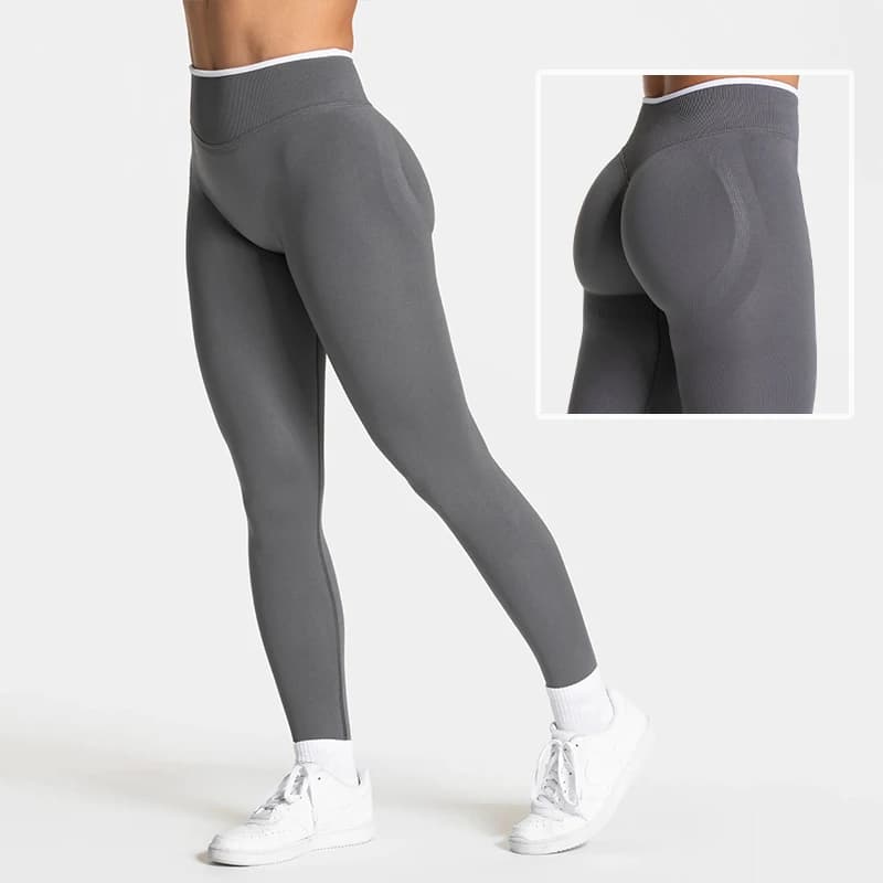 Women's High-Rise Seamless Peach Lift Leggings with Colorblock Design - 4-Way Stretch, Tummy Control for Gym, Yoga & Running - 3