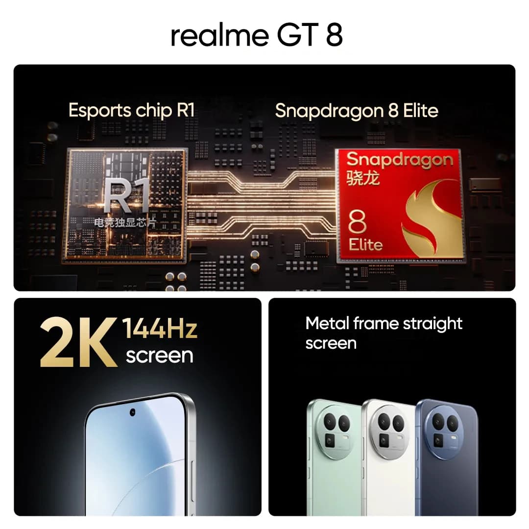  Realme GT 8 China Version 7000 mAh 100W Supercharge Snapdragon 8 Elite 6.79 Inch AMOLED 144Hz Rear Camera 50MP - 6