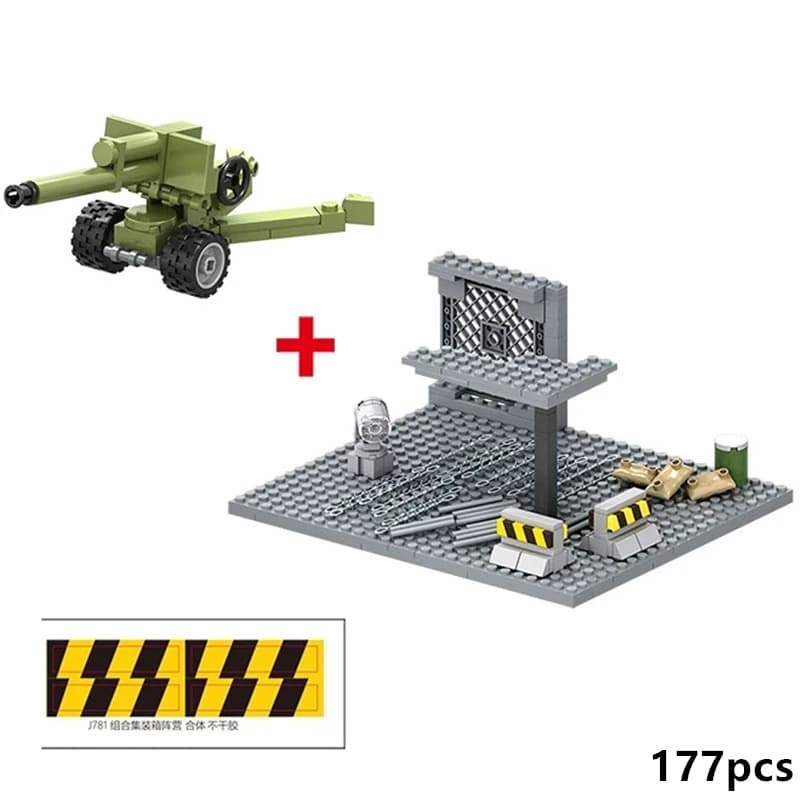 Militarys Scene Container Camp Arsenal Defense Watchtowers Command Posts Bases Police Stands Building Blocks Model Sets Bricks - 4