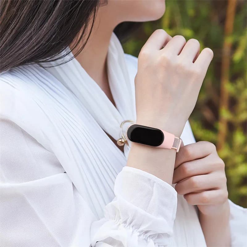 حزام Nylon لجهاز Xiaomi Mi Band 7 و6 و5 و4، سوار رياضي، متوافق مع Miband 7 و6 و5 و4 و3، يدعم NFC - 6