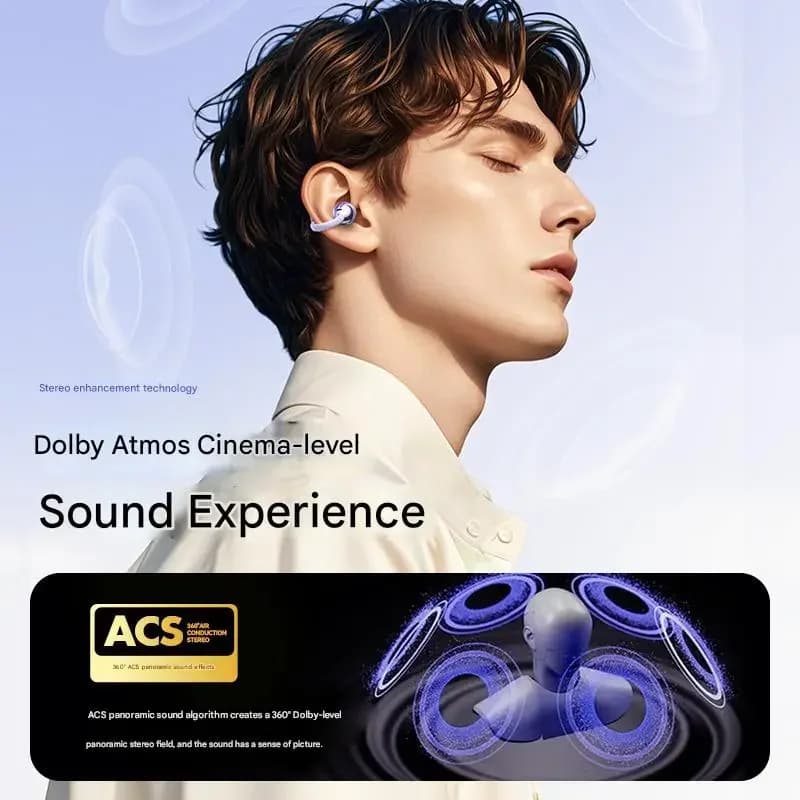 Original Sony Wireless Earphone Open Ear Q88 Ear Clip ENC Headset Bluetooth 5.4 HD Call Touch Control Headphone for Android iOS - 4