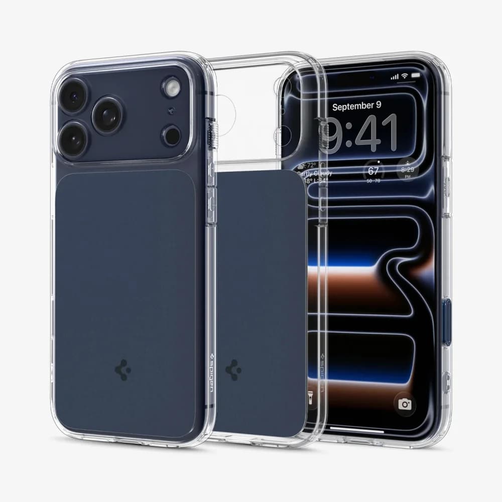 غطاء Spigen MagFit المغناطيسي لهواتف iPhone 17 و18 Pro Max و17Pro - تصميم هجين، ظهر شفاف، مقاوم للصدمات - 2