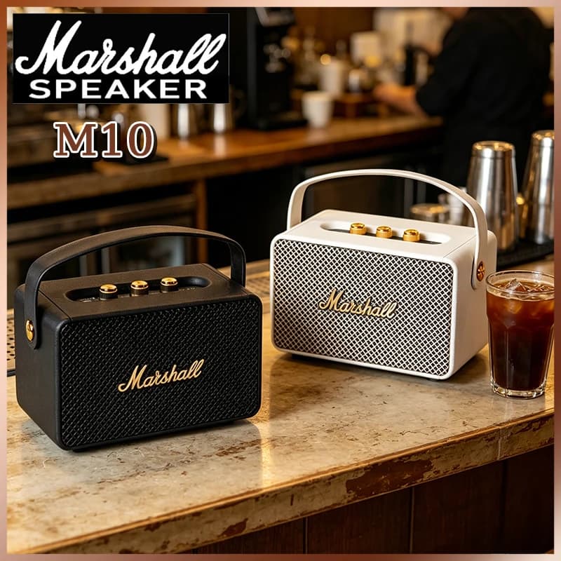 Marshall M10 Retro Wireless Bluetooth Speaker Stereo Bass Outdoor Portable Speaker Subwoofer Classical Music Player Indoor Speak - 2