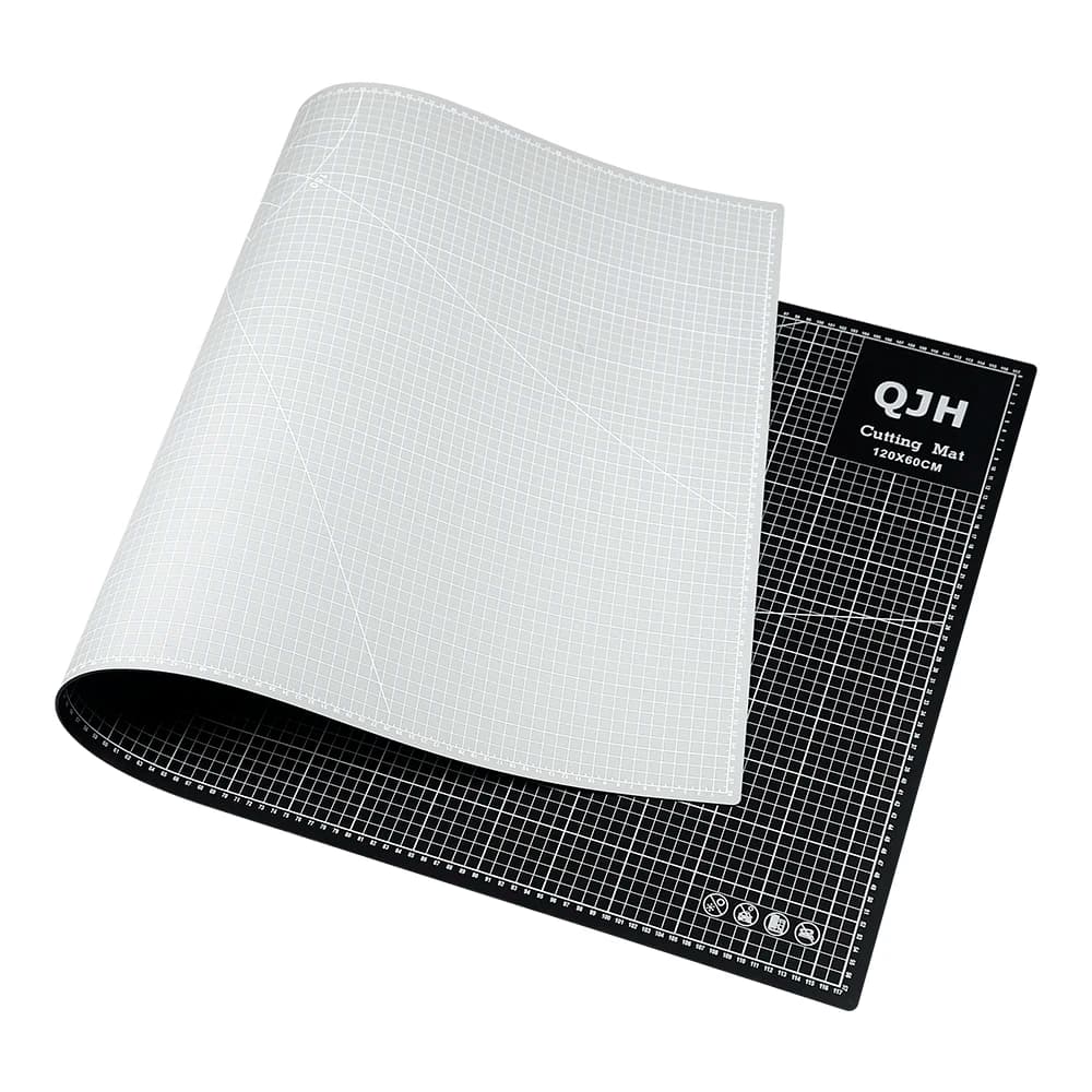 أداة لوح تقطيع فاخرة رمادي أسود 120x60 سم، حصيرة PVC مزدوجة الجوانب سمك 0.3 سم، وسادة تقطيع مكتبية يدوية لصناعة الجلود - 4