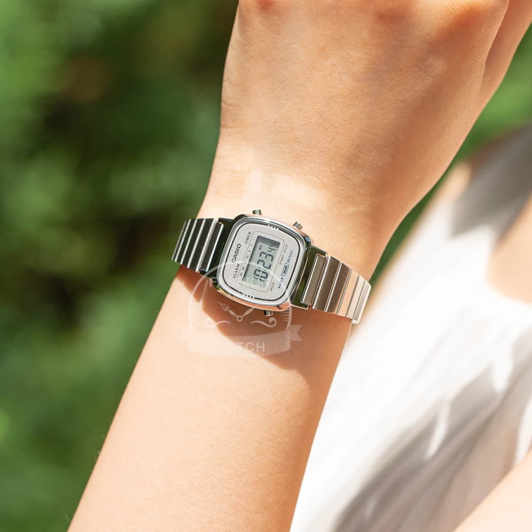 Casio watch silver women watches set brand luxury Waterproof digital Sport ladies watch relogio LA670WA-7D/1D - 4