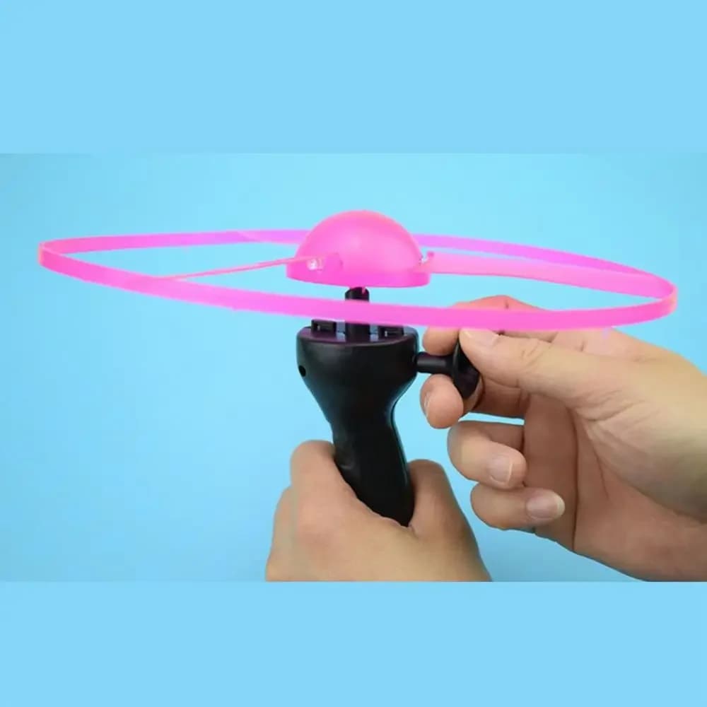أطفال مضيئة تحلق القرص المروحة اللعب LED الإضاءة سحب سلسلة تحلق UFO لعبة الغزل العلوي لعبة في الهواء الطلق لعبة رياضية هدية - 5