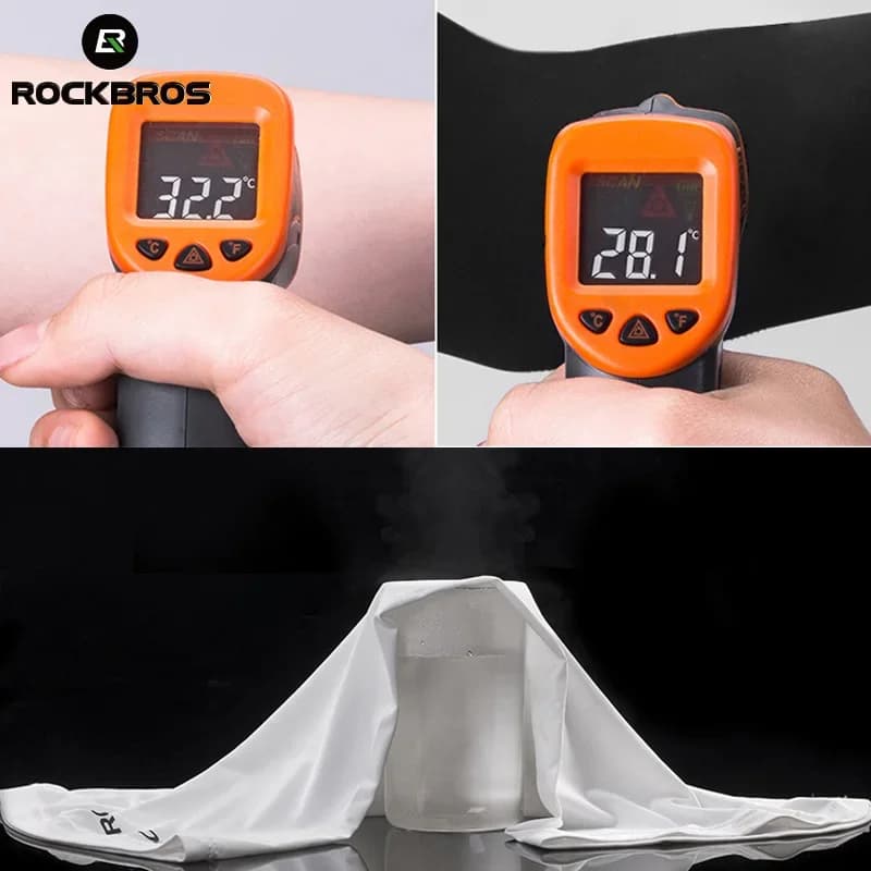 ROCKBROS قناع وجه سريع الجفاف للدراجات وشاح حماية من الشمس غطاء رأس للدراجات غطاء وجه للرياضات الخارجية باندانا دراجة قابلة للتنفس - 4