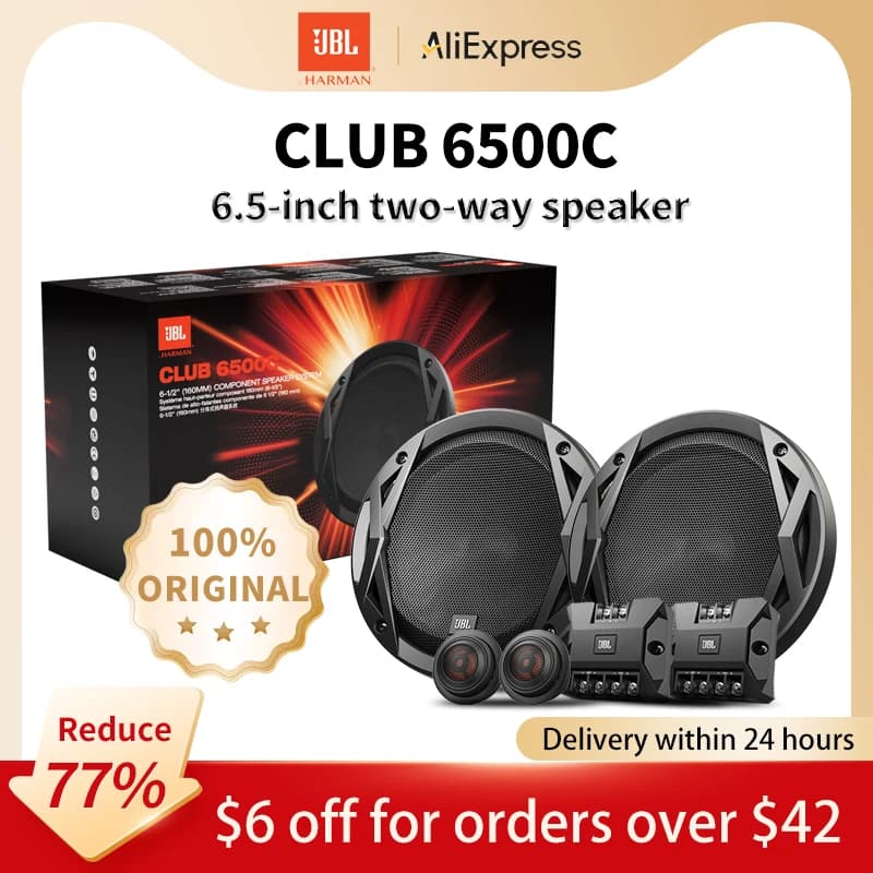 سماعة سيارة JBL ثنائية الاتجاه 6.5 بوصة طاقة مقدرة 60 واط طاقة الذروة 180 واط تويتر باب مضخم صوت متوسط