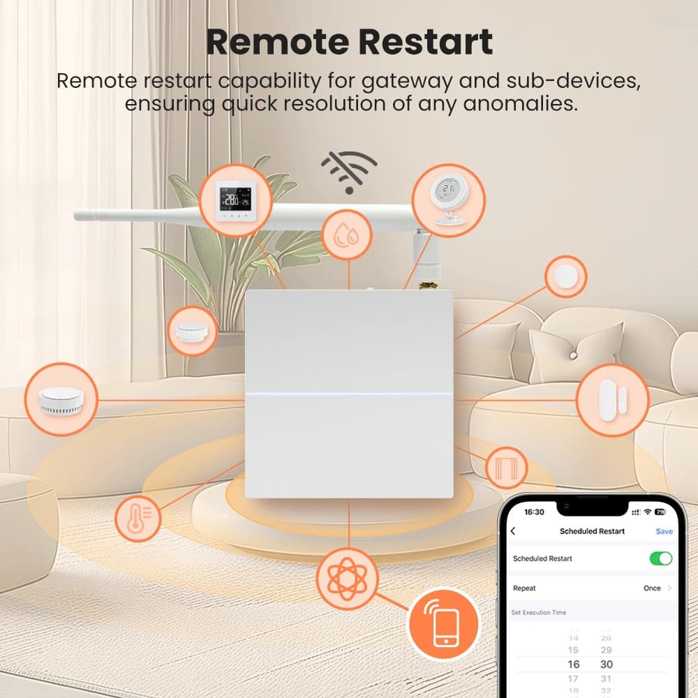 AVATTO Tuya ZigBee Gateway with Antenna Smart Gateway Bridge Wired Mesh Hub Home Automation Works with Alexa Google Home - 4