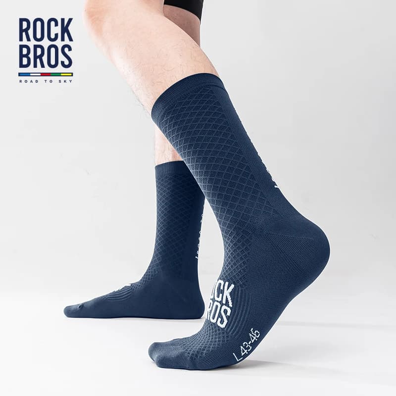 جوارب ركوب الدراجات ROCKBROS جوارب رياضية مريحة جوارب امتصاص الصدمات للدراجات نسيج قابل للتنفس مرونة عالية جوارب خارجية زوج واحد