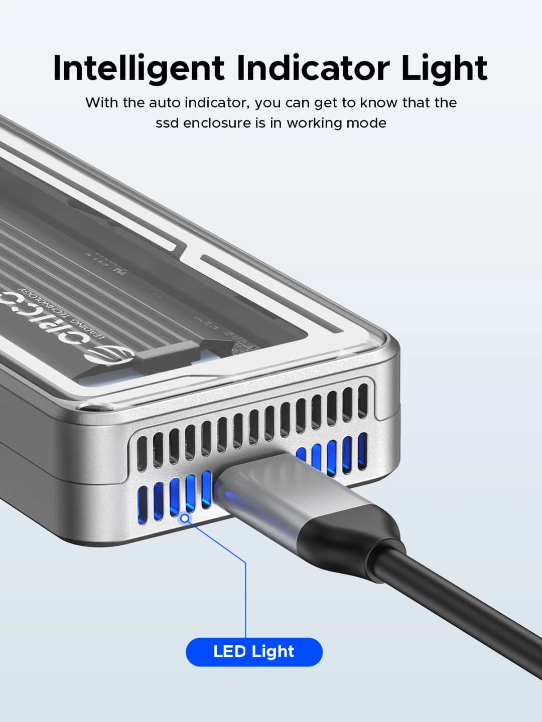 ORICO 40Gbps USB4 M.2 SSD Enclosure 8TB مع مروحة تبريد PCIe4.0 NVME Enclosure من الألومنيوم متوافق مع Thunderbolt 3/4 لجهاز Mac - 5