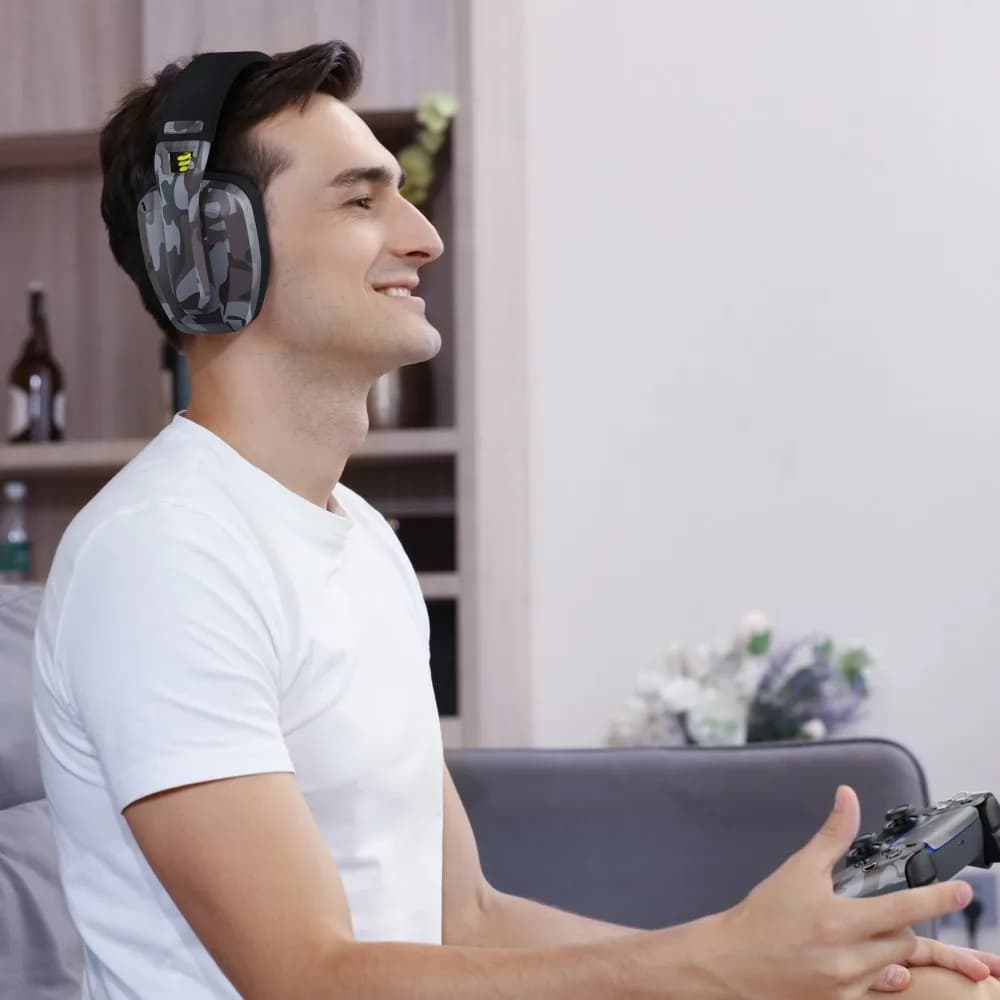 سماعة رأس لاسلكية للألعاب BINNUNE BW06 مع ميكروفون متوافقة مع PS5 وPS4 وPC وMac - 2