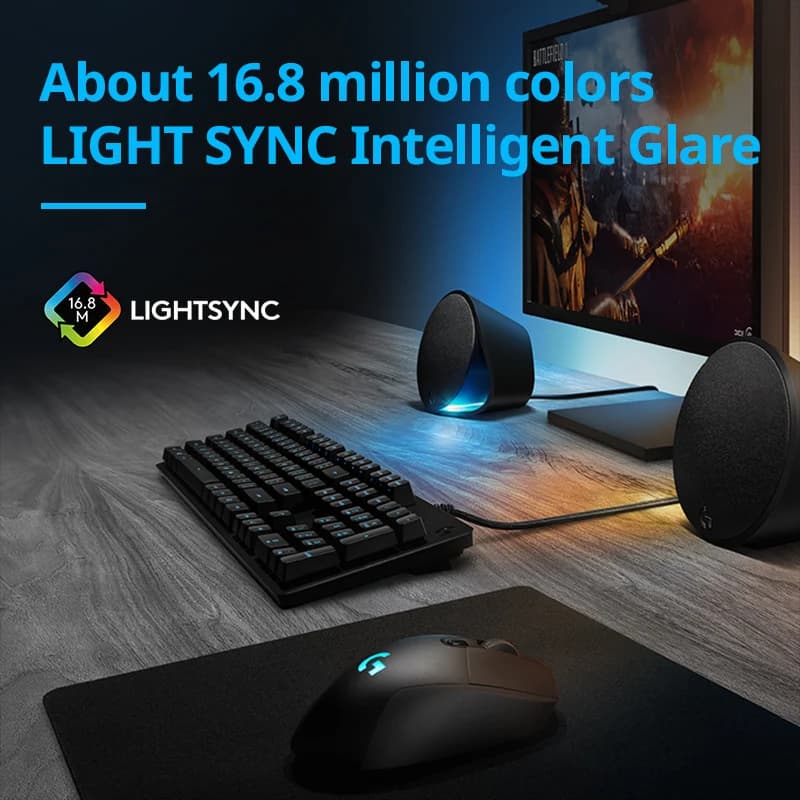 ماوس الألعاب اللاسلكي Logitech G903 LIGHT SPEED بمستشعر Hero 25K متوافق مع PowerPlay وإضاءة Lightsync RGB ودقة 25600 DPI - 5