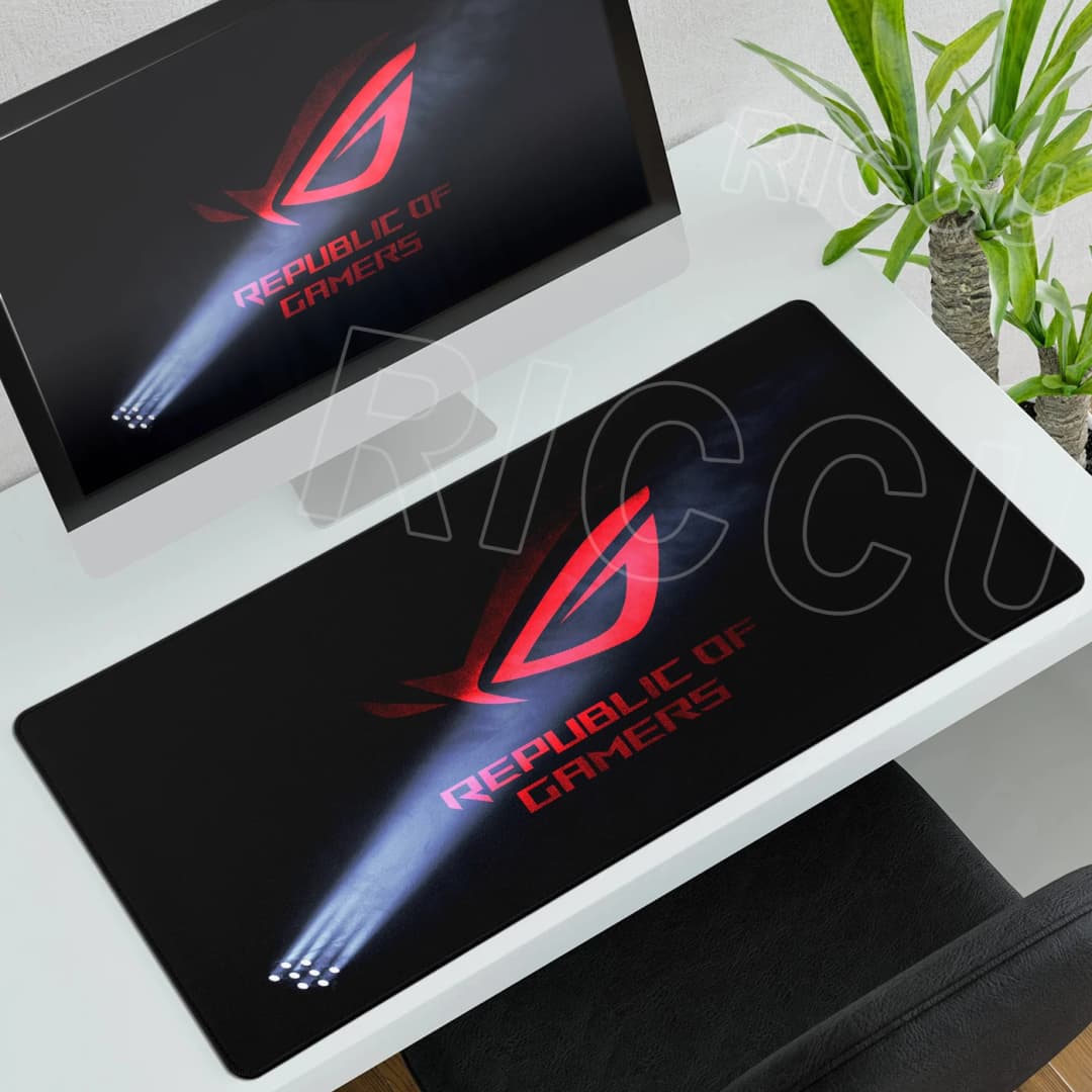 بساط ماوس كبير من ASUS، جمهورية اللاعبين ROG، بساط ماوس للألعاب، بساط مطاطي غير قابل للانزلاق، بساط مكتب للكمبيوتر، بساط لوحة مفاتيح - 3