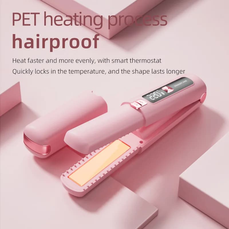 TINSOL New Mini Wireless Straightener Portable Curler, Multi-Function Professional Hair Styling Tool 6 Temperature Settings - 2
