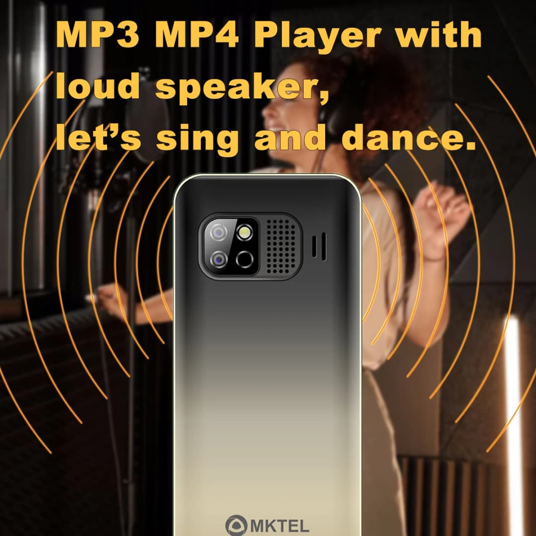 MKTEL OYE 3 Feature Phone 1.77inch Display 1800mAh Dual SIM Dual Standby MP3 MP4 FM Radio with Strong Torch Senior Phone - 4