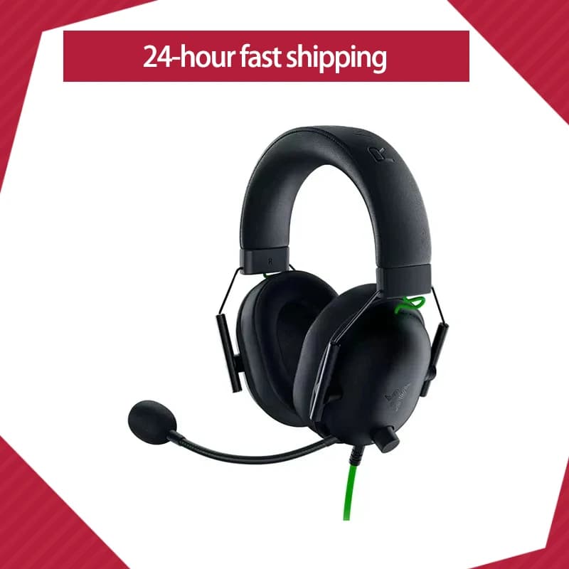 سماعة رأس سلكية Razer-BlackShark V2 X ، سماعة رأس Esports ، إلغاء ضوضاء سلبي متقدم ، صوت محيطي ، ميكروفون قلبي شديد الوضوح