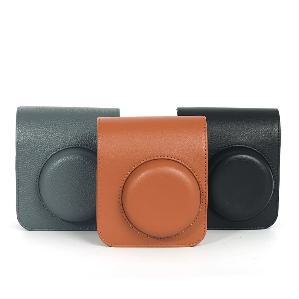 حقيبة كاميرا Fujifilm Instax Mini 41 + 5 قطع مغناطيس صغير + صندوق تخزين جلدي حقيبة كروسبودي جلدية ريترو اكسسوارات بني / أسود - 6