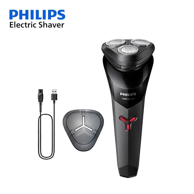 PHILIPS ماكينة حلاقة كهربائية S1113 شحن USB شفرة PowerCut من الفولاذ المقاوم للصدأ رأس ثلاثي عائم حلاقة سريعة للرجال