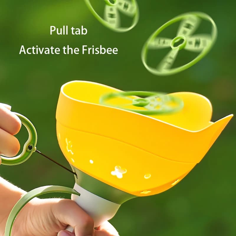 Pull String Flying Saucer Disc Launcher Kids Flying Toys Throw Catch Outdoor Sport Propeller Children Garden Game Gift For Boy - 3