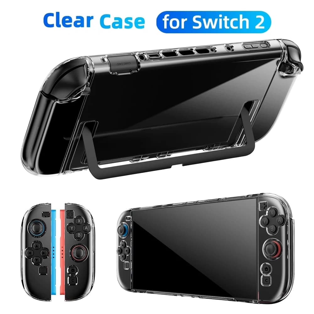 غطاء صلب شفاف للكمبيوتر الشخصي لوحدة تحكم Nintendo Switch 2، غطاء واقي مقسم لأكسسوارات Switch 2