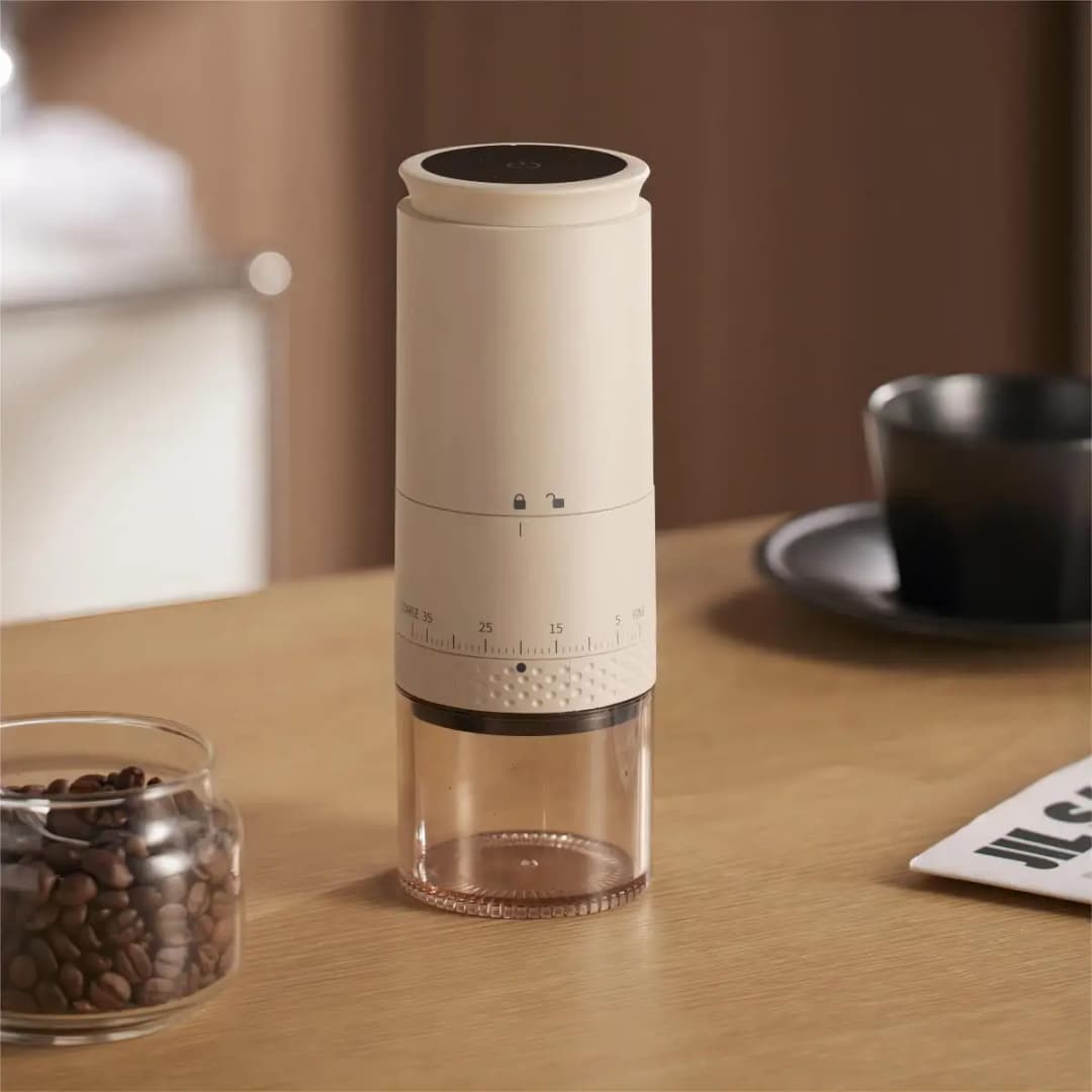 مطحنة قهوة كهربائية 1500mAh قابلة للشحن عبر Type-C، مطحنة بن قابلة للتعديل خارجيًا، آلة طحن البن، صانعة قهوة