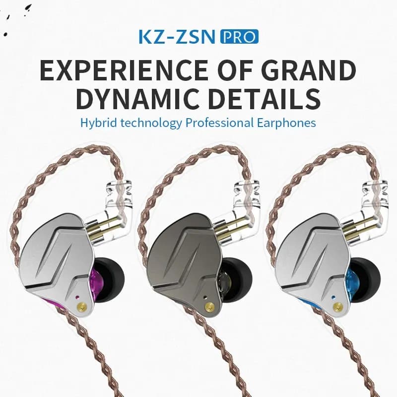 KZ ZSN PRO سماعات أذن 1DD+1BA هايبرد درايف هاي فاي باس سماعة أذن كابل قابل للاستبدال - 6