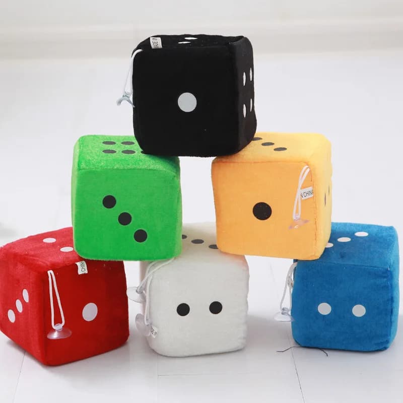 2Pcs Plush Dices Car Hanging Pendant Decor Dice Velvet Dice Model Decoration Rearview Mirrors Styling Car Accessories Interior - 3