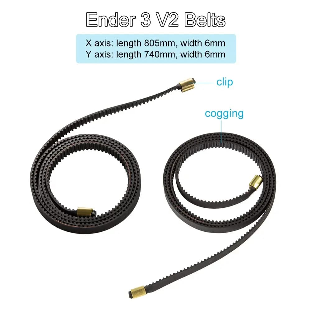 حزام كرياليتي الرسمي 2GT-6 مم لطابعة إيندر 3 V2 لمحور X + Y حزام تزامن بديل لمجموعة أحزمة طابعة إيندر 3 V2/V2 نيو ثلاثية الأبعاد - 3