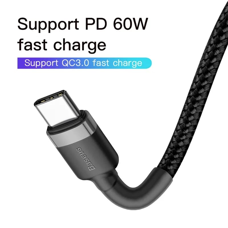 كابل من Baseus بقوة 100 واط من USB C إلى USB Type C لهاتف آيفون 15 بلس وPro Max، كابل شحن سريع من USB-C إلى Type-c لجهاز ماك بوك برو - 6