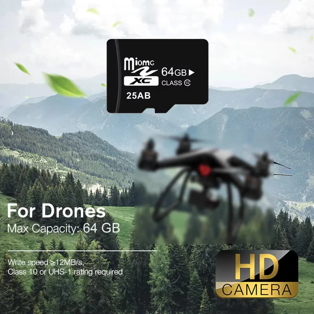 بطاقة ذاكرة عالية السرعة 10 فئات 4GB 8GB 16GB 32GB 64GB 128GB بطاقة SD صغيرة وبطاقة TF لمراقبة مسجل سرعة الطائرة بدون طيار - 2