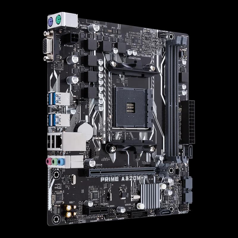 ASUS PRIME A320M-F Motherboard AM4 AMD A320 Chipset DDR4 32GB Micro ATX Used - 6