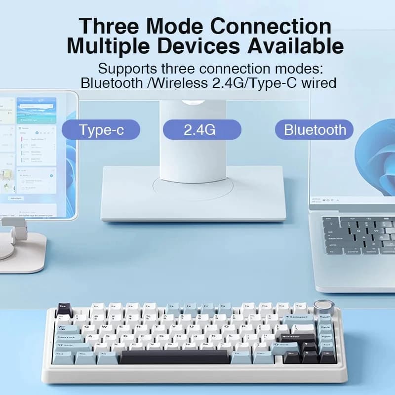 AULA F75 2.4G Wireless/Bluetooth/Wired Gaming Mechanical Keyboard RGB Customized 75% Layout OEM Profile Gasket Structure - 2