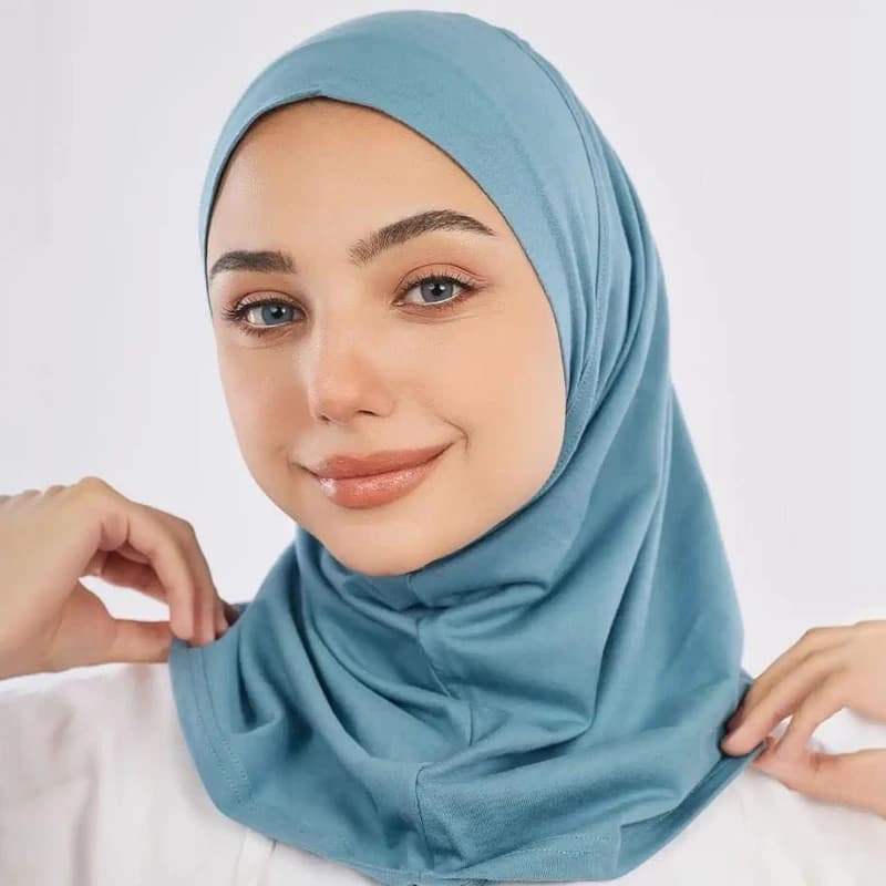 نمط جديد جاهز لارتداء الحجاب الإسلامي جيرسي وشاح فوري توربان خفيف شال ماليزي - 4